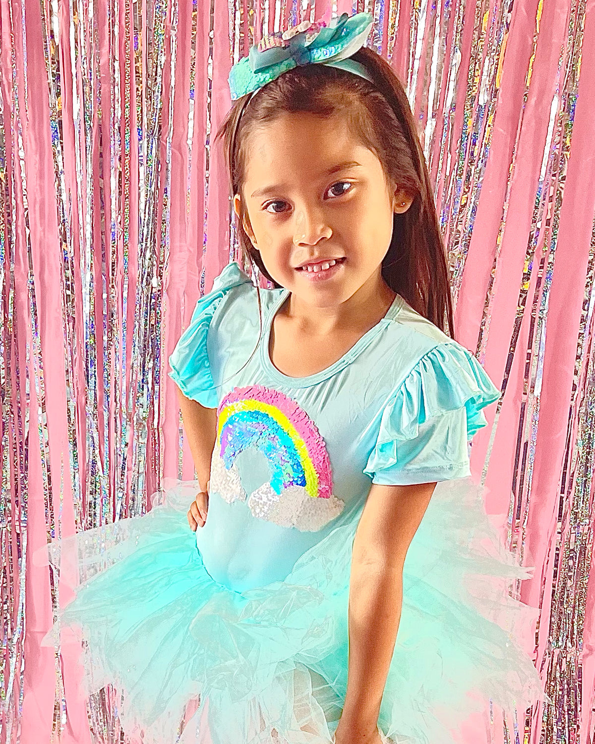 RAINBOW SEQUIN PATCH TUTU DRESS