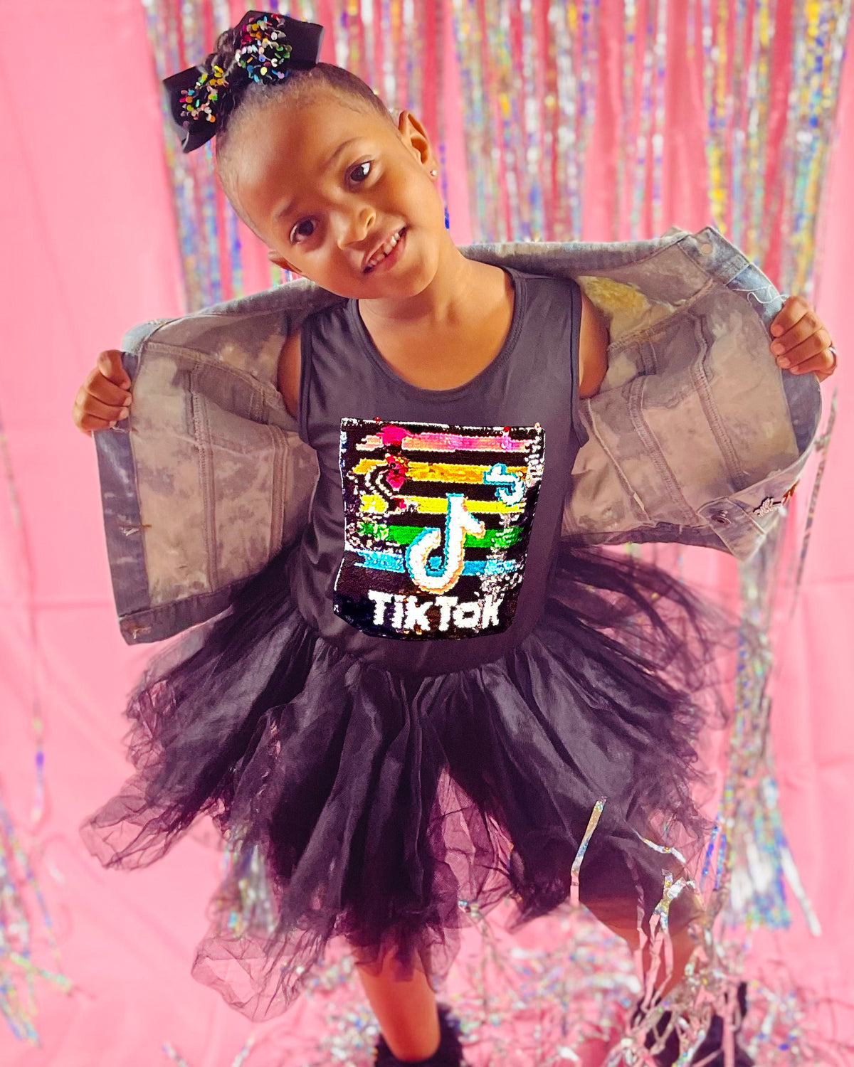 TIK TOK SEQUIN TUTU SLEEVELESS DRESS